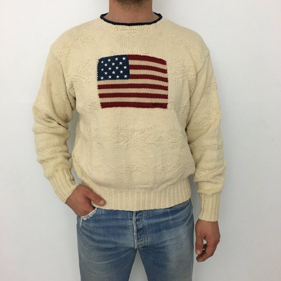 Polo by Ralph Lauren | Sweaters | Vintage Mens Polo Ralph Lauren Usa Flag  Snowflake | Poshmark